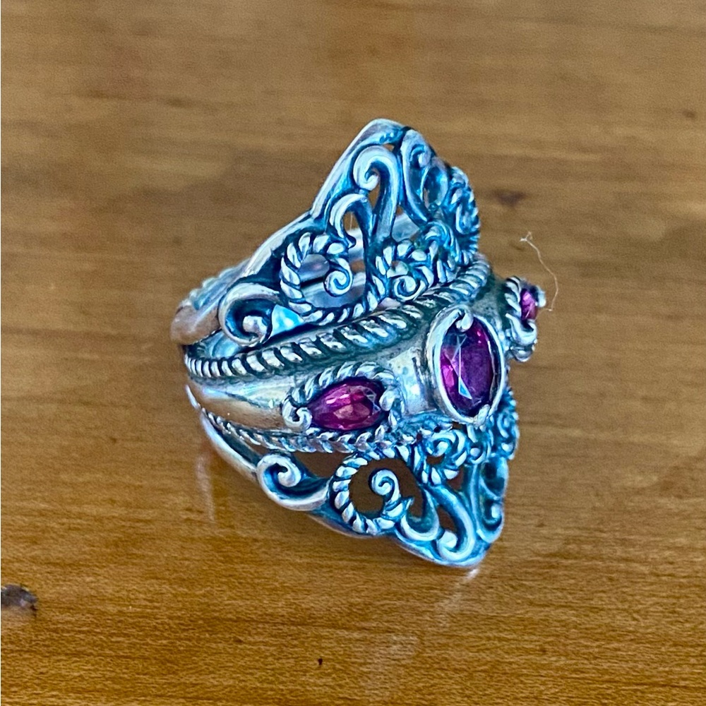 Carolyn Pollack Signature Possibilities Rhodolite Gemstone Insert + Guard Ring - Picture 2 of 12